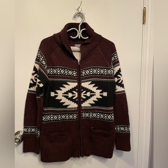 Zippered Cardigan Aztec Style - Picture 1 of 3
